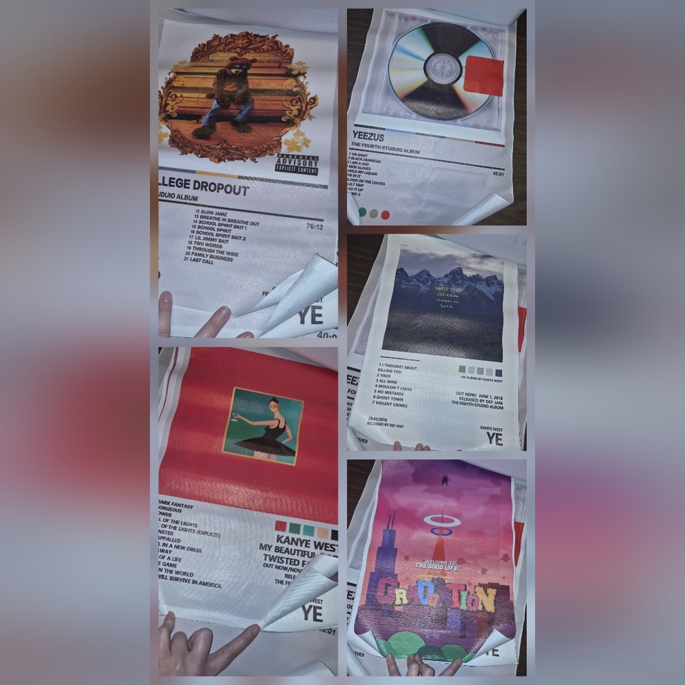 Kanye West Yeezy Canvas Album Posters 5pcs New